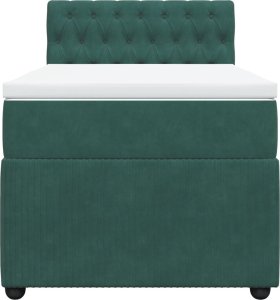 vidaXL Łóżko kontynentalne z materacem, zielone, aksamit, 90x190 cm 6