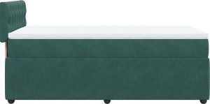 vidaXL Łóżko kontynentalne z materacem, zielone, aksamit, 90x190 cm 7