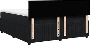 vidaXL Łóżko kontynentalne z materacem, czarne, 180x200 cm, aksamit 8