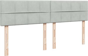 vidaXL Łóżko kontynentalne z materacem, jasnoszare, 180x200cm, aksamit 9