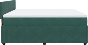 vidaXL Łóżko kontynentalne z materacem, ciemnozielone, 180x200 cm 7
