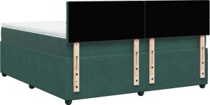 vidaXL Łóżko kontynentalne z materacem, ciemnozielone, 180x200 cm 8