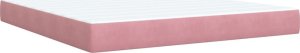 vidaXL Łóżko kontynentalne z materacem, różowe, 180x200 cm, aksamit 11
