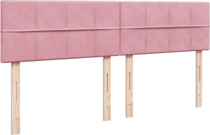vidaXL Łóżko kontynentalne z materacem, różowe, 180x200 cm, aksamit 9