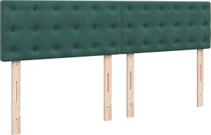 vidaXL Łóżko kontynentalne z materacem, ciemnozielone, 180x200 cm 9