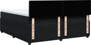 vidaXL Łóżko kontynentalne z materacem, czarne, 180x200 cm, aksamit 8