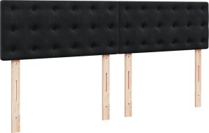 vidaXL Łóżko kontynentalne z materacem, czarne, 180x200 cm, aksamit 9