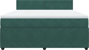 vidaXL Łóżko kontynentalne z materacem, ciemnozielone, 180x200 cm 6
