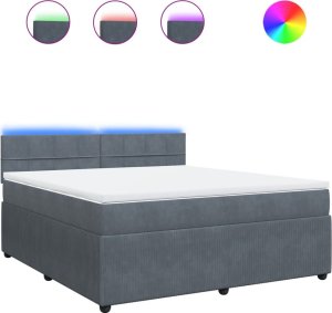 vidaXL Łóżko kontynentalne z materacem, ciemnoszare, 180x200cm aksamit 2