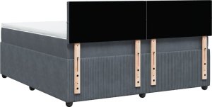 vidaXL Łóżko kontynentalne z materacem, ciemnoszare, 180x200cm aksamit 8