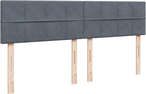 vidaXL Łóżko kontynentalne z materacem, ciemnoszare, 180x200cm aksamit 9