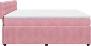 vidaXL Łóżko kontynentalne z materacem, różowe, 180x200 cm, aksamit 7