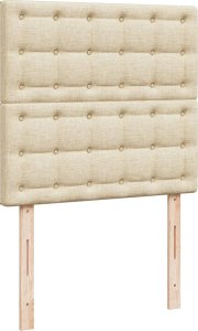 vidaXL Łóżko kontynentalne z materacem, kremowe, tkanina, 90x200 cm 8