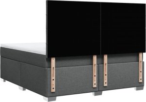 vidaXL Łóżko kontynentalne z materacem, ciemnoszara tkanina 180x200 cm 10