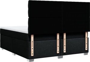 vidaXL Łóżko kontynentalne z materacem, czarne, tkanina 180x200 cm 10