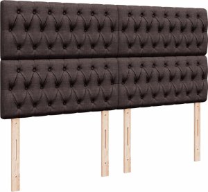 vidaXL Łóżko kontynentalne z materacem, brązowe, tkanina, 180x200 cm 8