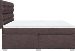 vidaXL Łóżko kontynentalne z materacem, brązowe, tkanina, 180x200 cm 9