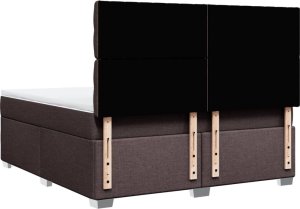 vidaXL Łóżko kontynentalne z materacem, brązowe, tkanina, 180x200 cm 10