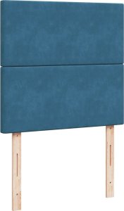 vidaXL Łóżko kontynentalne z materacem, niebieskie, 90x200 cm, aksamit 8