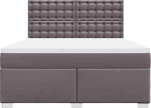 vidaXL Łóżko kontynentalne z materacem szare 180x200 cm 4