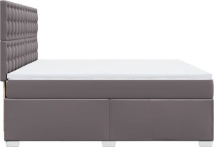 vidaXL Łóżko kontynentalne z materacem szare 180x200 cm 9