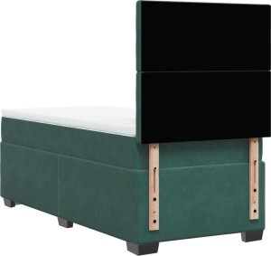 vidaXL Łóżko kontynentalne z materacem, zielone, aksamit, 90x200 cm 10