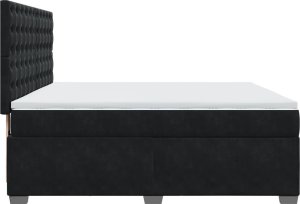 vidaXL Łóżko kontynentalne z materacem, czarne, 180x200 cm, aksamit 9