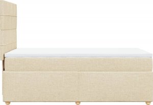 vidaXL Łóżko kontynentalne z materacem, kremowe, tkanina, 90x200 cm 5