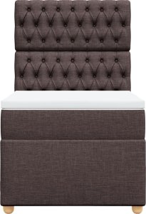 vidaXL Łóżko kontynentalne z materacem, brązowe, tkanina, 90x200 cm 4