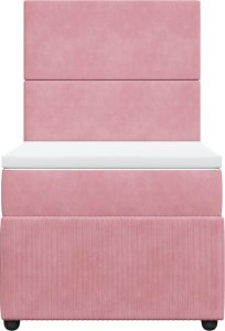 vidaXL Łóżko kontynentalne z materacem, różowe, aksamit, 90x190 cm 4
