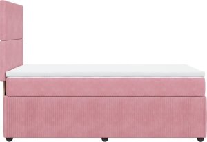 vidaXL Łóżko kontynentalne z materacem, różowe, aksamit, 90x190 cm 5