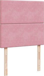 vidaXL Łóżko kontynentalne z materacem, różowe, aksamit, 90x190 cm 7