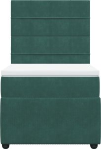 vidaXL Łóżko kontynentalne z materacem, zielone, aksamit, 90x190 cm 4