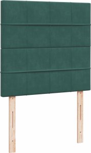 vidaXL Łóżko kontynentalne z materacem, zielone, aksamit, 90x190 cm 7