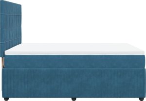 vidaXL Łóżko kontynentalne z materacem, ciemnoniebieskie, 140x200 cm 5