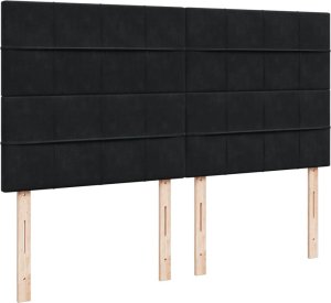 vidaXL Łóżko kontynentalne z materacem, czarne, 180x200 cm, aksamit 7