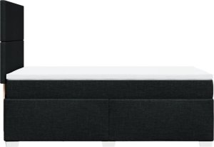 vidaXL Łóżko kontynentalne z materacem, czarne, tkanina, 90x200 cm 11