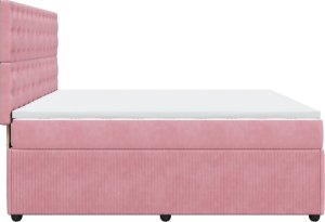vidaXL Łóżko kontynentalne z materacem, różowe, 180x200 cm, aksamit 5