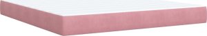 vidaXL Łóżko kontynentalne z materacem, różowe, 180x200 cm, aksamit 10