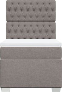 vidaXL Łóżko kontynentalne z materacem, taupe, tkanina, 90x200 cm 6