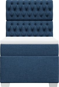 vidaXL Łóżko kontynentalne z materacem, niebieskie, tkanina, 90x200 cm 6