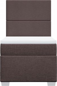 vidaXL Łóżko kontynentalne z materacem, brązowe, tkanina, 90x200 cm 6