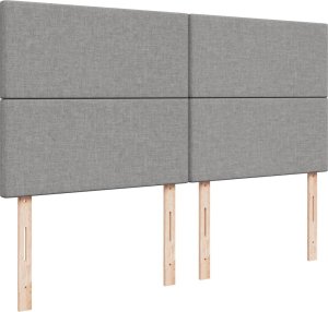 vidaXL Łóżko kontynentalne z materacem, jasnoszare, tkanina, 180x200cm 7