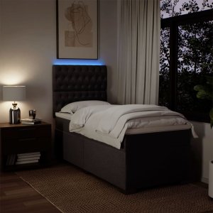 vidaXL Łóżko kontynentalne z materacem, brązowe, tkanina, 90x200 cm 5