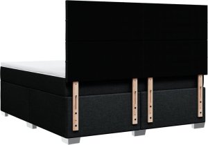 vidaXL Łóżko kontynentalne z materacem, czarne, tkanina 180x200 cm 12