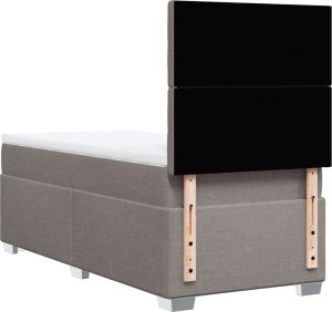 vidaXL Łóżko kontynentalne z materacem, taupe, tkanina, 90x200 cm 12