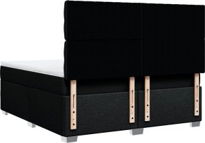 vidaXL Łóżko kontynentalne z materacem, czarne, tkanina 180x200 cm 12