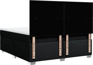 vidaXL Łóżko kontynentalne z materacem, czarne, tkanina 180x200 cm 12