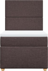 vidaXL Łóżko kontynentalne z materacem, brązowe, tkanina, 90x200 cm 6