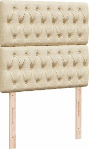 vidaXL Łóżko kontynentalne z materacem, kremowe, tkanina, 90x200 cm 9